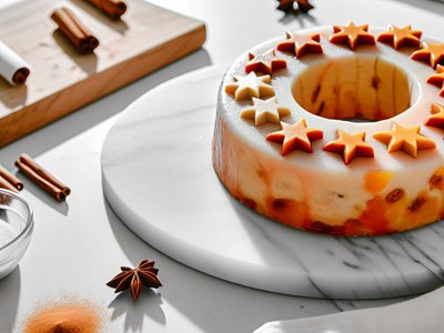 Winterlicher Marzipan-Zimtstern-Kuchen mit Orangenblüten-Glasur