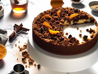 Winterlicher Orangenlikör-Schokoladenkuchen mit Zimtstreuseln
