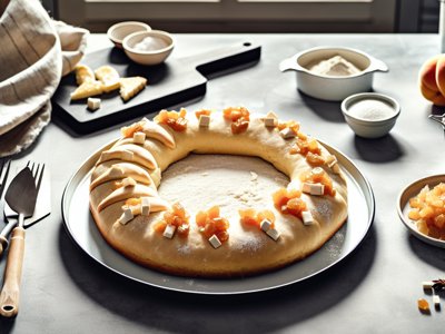 Winterlicher Marzipan-Vanillekipferl-Kuchen mit Aprikosen-Orangenlikör-Glasur