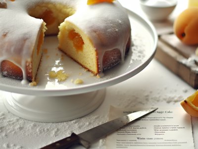 Winterlicher Marzipan-Vanillekipferl-Kuchen mit Aprikosen-Orangenlikör-Glasur