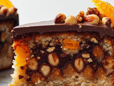 Winterlicher Haselnuss-Orangentrüffel-Kuchen mit Schokoladen-Zimt-Ganache