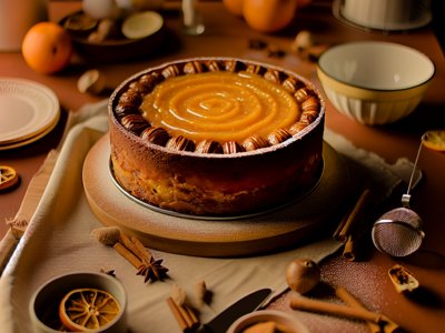 Winterlicher Marroni-Zimt-Kuchen mit Orangenbutterglasur