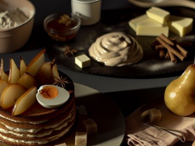 Winterlicher Lebkuchen-Schichtdessert mit Glühwein-Birnen und Mascarpone-Mousse