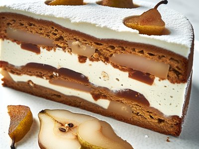 Winterlicher Lebkuchen-Schichtdessert mit Glühwein-Birnen und Mascarpone-Mousse