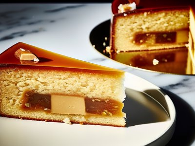 Winterlicher Whisky-Nougat-Kuchen mit Karamellglasur