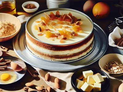Winterlicher Lebkuchen-Parfait-Kuchen mit Orangenlikör-Mousse