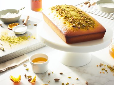 Winterlicher Fenchel-Orangen-Honigkuchen mit Pistazien-Crumble