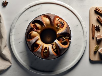 Winterlicher Glühwein-Lebkuchen-Gugelhupf mit Marzipan-Kern