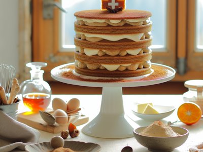 Winterlicher Lebkuchen-Tiramisu-Turm mit Orangenlikör und Mascarpone