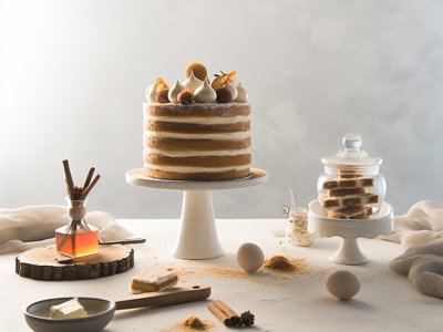 Winterlicher Lebkuchen-Tiramisu-Turm mit Orangenlikör und Mascarpone