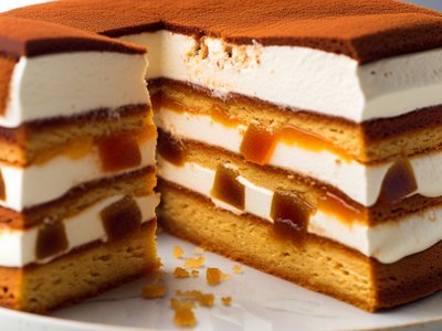 Winterlicher Lebkuchen-Tiramisu-Turm mit Orangenlikör und Mascarpone