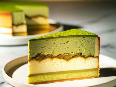 Japanischer Matcha-Käsekuchen