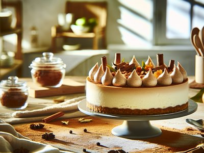 Winterlicher Lebkuchen-Mousse-Käsekuchen mit Spekulatius-Boden