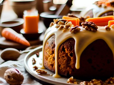 Winterlicher Rübli-Lebkuchen-Gugelhupf mit Orangenbutterglasur