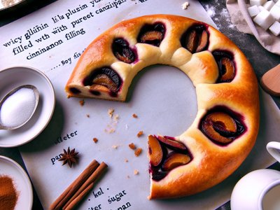 Winterlicher Glühwein-Zwetschgen-Hefekranz mit Marzipan-Zimt-Füllung