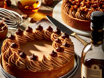 Winterlicher Marroni-Cognac-Kuchen mit Karamell-Buttercreme