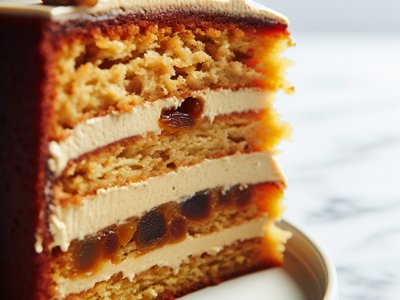 Winterlicher Marroni-Cognac-Kuchen mit Karamell-Buttercreme