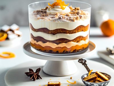 Winterlicher Glühwein-Lebkuchen-Trifle mit Mascarpone-Orangencrème