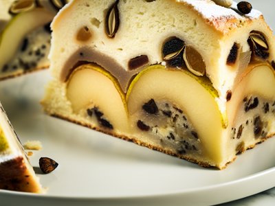 Winterlicher Tonka-Birnen-Hefekranz mit Mohn-Marzipan-Füllung