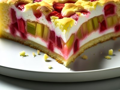 Frühlingsfrische Rhabarber-Erdbeer-Torte mit Zitronenbaiser