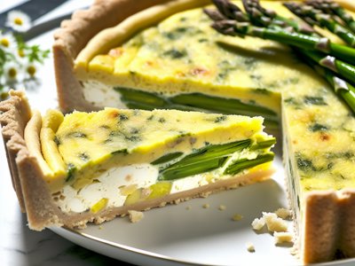 Frühlingsfrische Spargel-Zitronen-Quiche mit Gruyère und Kräutern