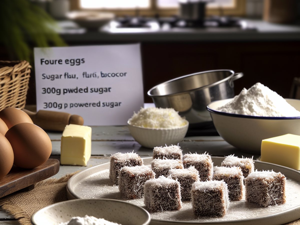 Australische Lamingtons - Alternative Ansicht in gemütlichem Setting