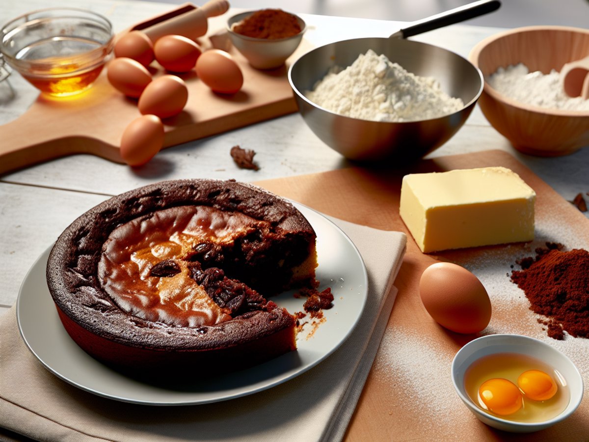 Schwedischer Kladdkaka - Alternative Ansicht in gemütlichem Setting