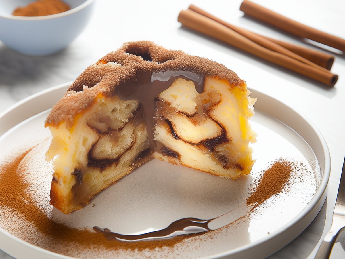 Spanischer Churros Kuchen - Nahaufnahme eines Stücks mit sichtbarer Textur