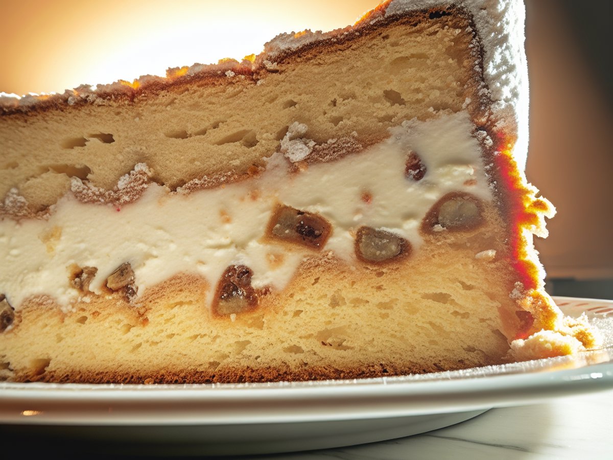 Sizilianische Cassata - Nahaufnahme eines Stücks mit sichtbarer Textur