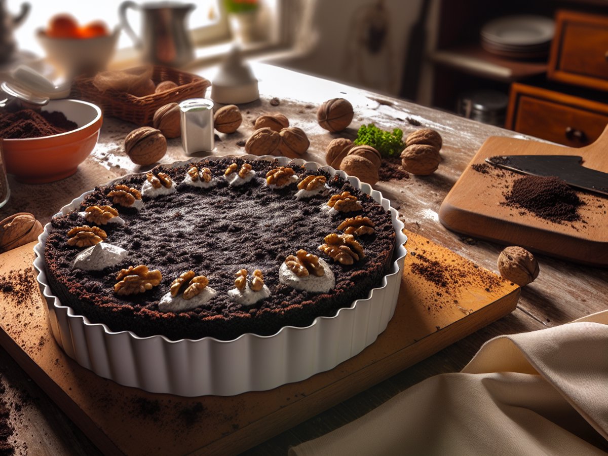 Russische Schwarzbrot-Torte - Alternative Ansicht in gemütlichem Setting