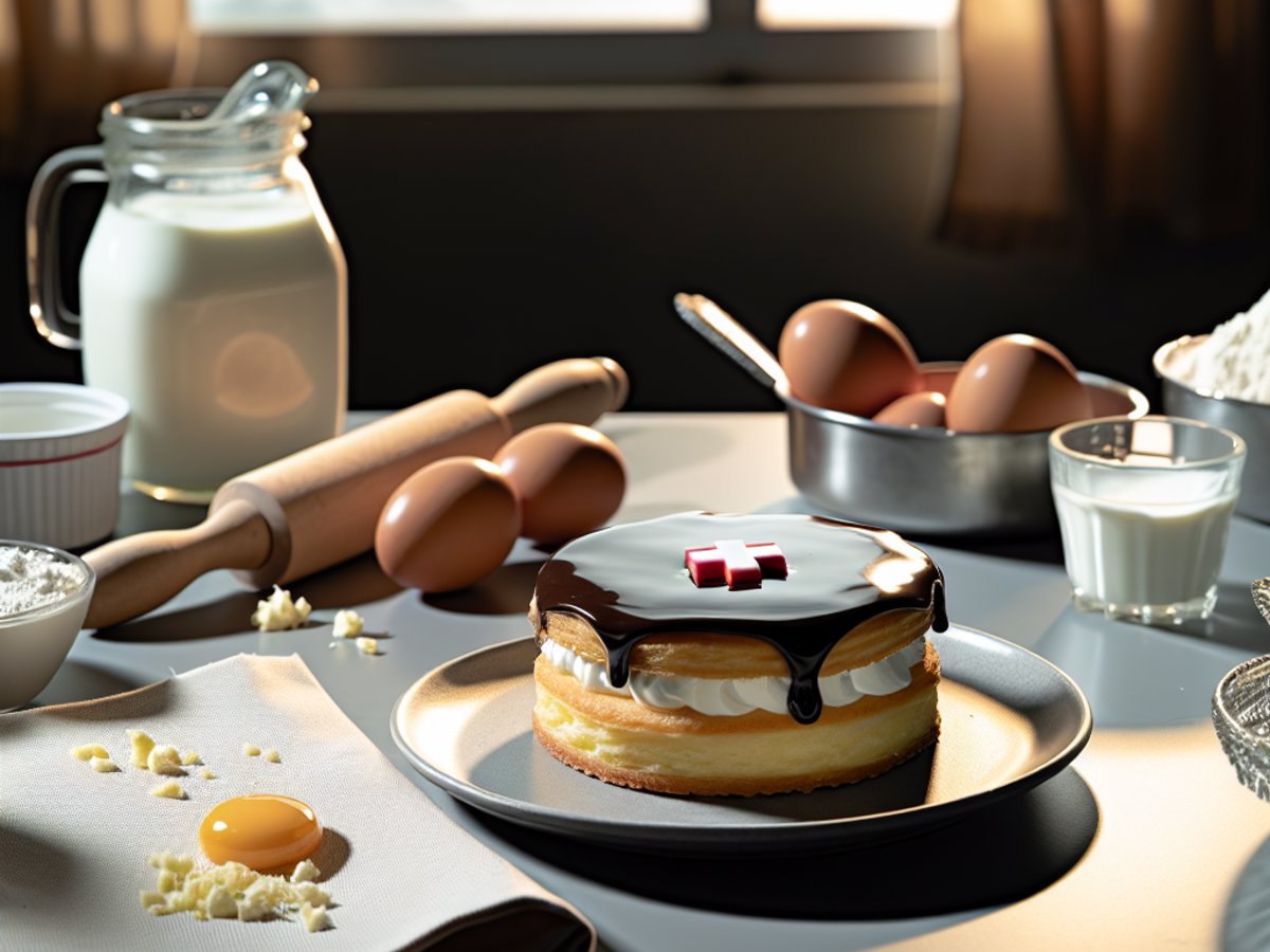 Boston Cream Pie - Alternative Ansicht in gemütlichem Setting