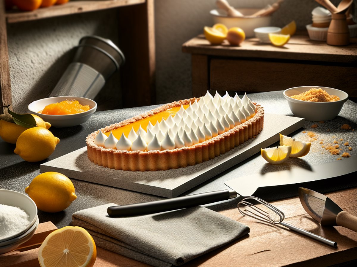 Zitronen-Mascarpone-Torte - Alternative Ansicht in gemütlichem Setting