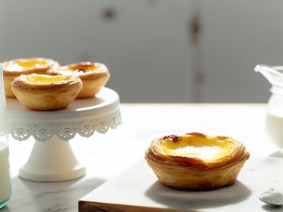 Portugiesische Pastel de Nata Torte