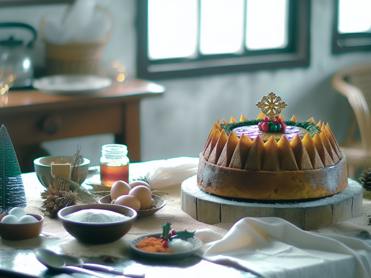 Philippinischer Bibingka - Alternative Ansicht in gemütlichem Setting