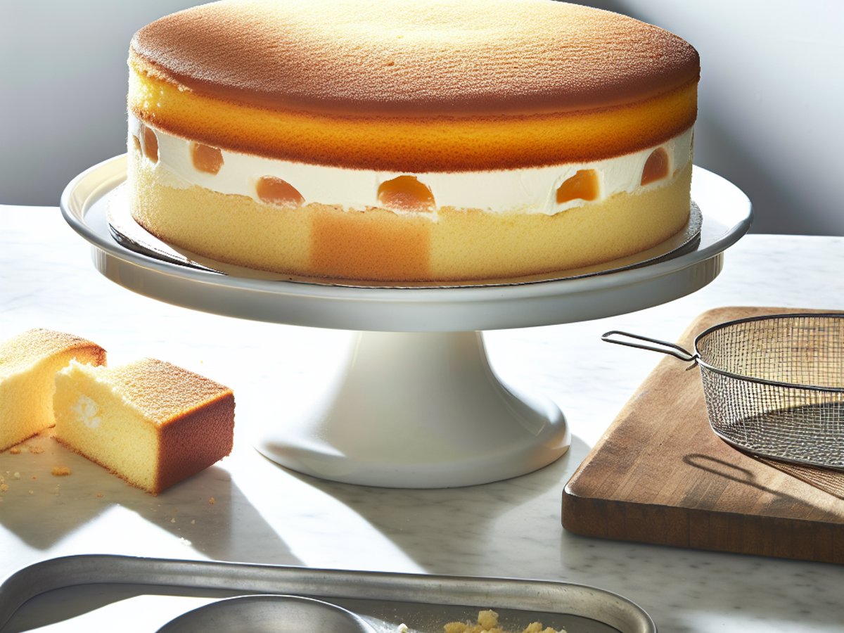 Mexikanischer Tres Leches Kuchen - Ganzer Kuchen auf eleganter Kuchenplatte