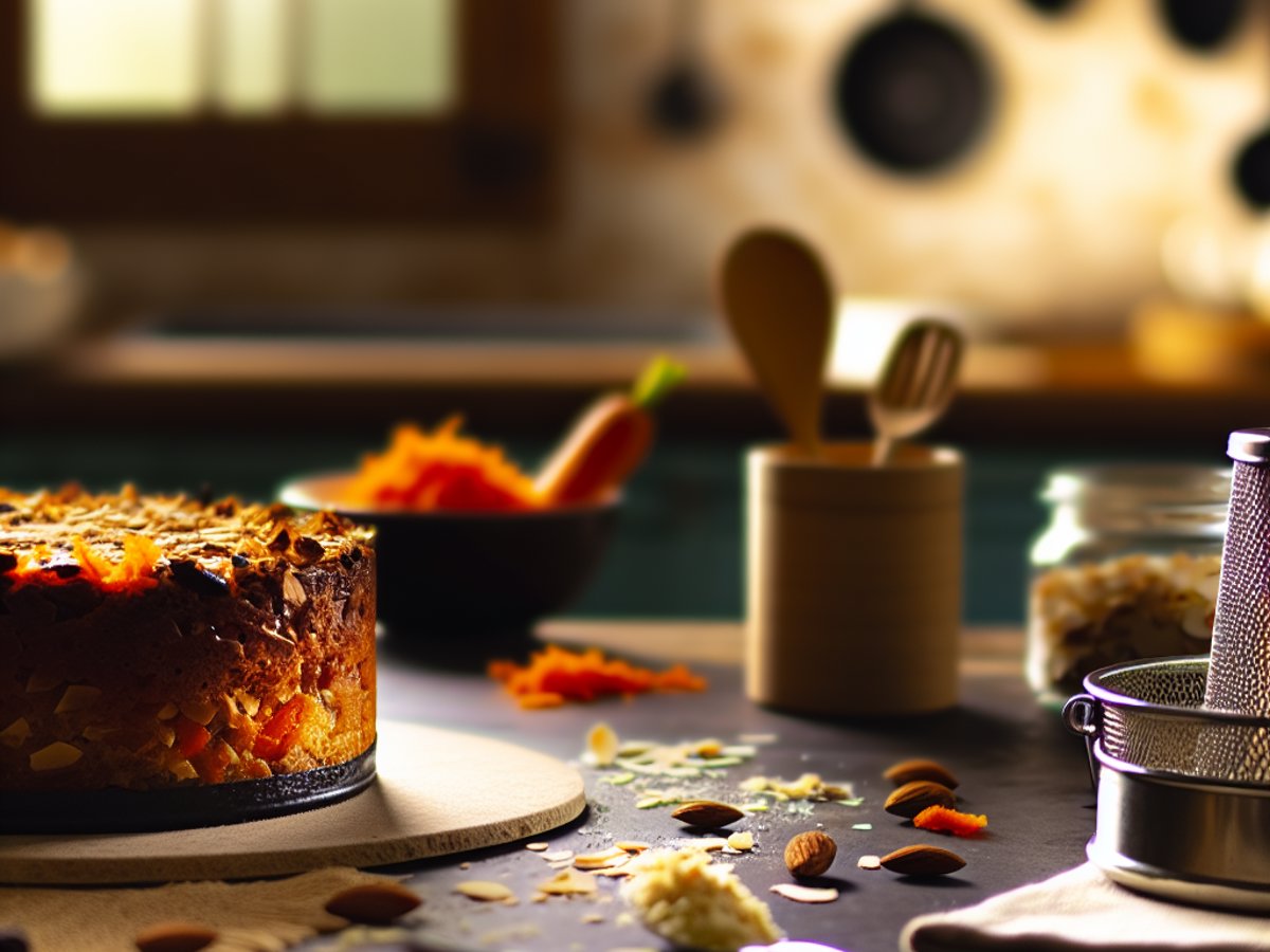 Schweizer Rüeblitorte - Alternative Ansicht in gemütlichem Setting