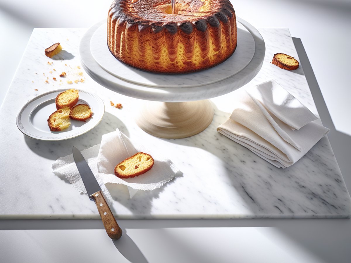 Deutscher Baumkuchen - Ganzer Kuchen auf eleganter Kuchenplatte