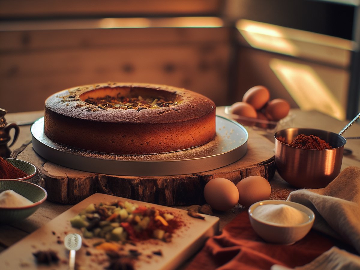 Indischer Chai Masala Kuchen - Alternative Ansicht in gemütlichem Setting