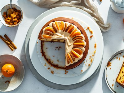 Lebkuchen-Orangen-Torte mit Zimtrahm