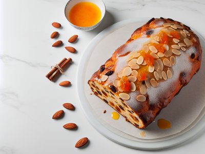 Mandel-Zimt-Stollen mit Orangenglasur