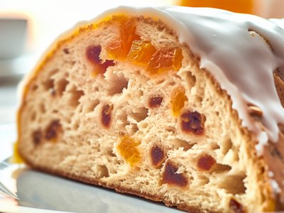 Mandel-Zimt-Stollen mit Orangenglasur