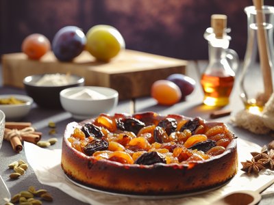 Winterlicher Pflaumen-Kardamom-Gugelhupf mit Honigglasur