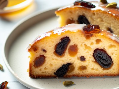 Winterlicher Pflaumen-Kardamom-Gugelhupf mit Honigglasur