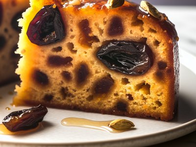 Winterlicher Pflaumen-Kardamom-Gugelhupf mit Honigglasur