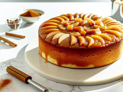 Winterlicher Bratapfel-Marzipan-Kuchen mit Calvados