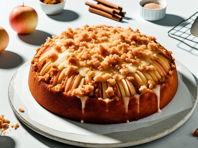 Winterlicher Lebkuchen-Apfel-Crumble-Kuchen