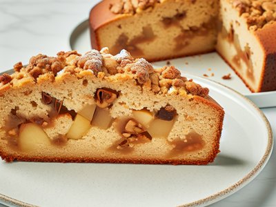 Winterlicher Lebkuchen-Apfel-Crumble-Kuchen
